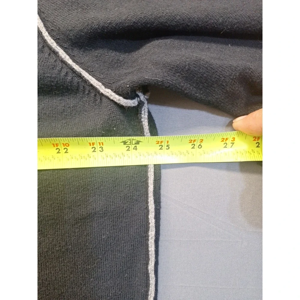 Carbon 2 Cobalt Sweater Mens XL Black‎ Cotton Cashmere 1/4 Button Casual Preppy